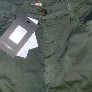 Olive Green Stretch Skinny Jeans